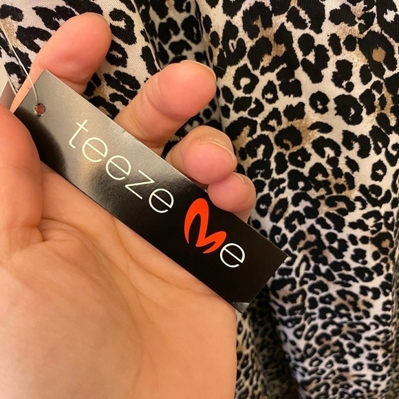 Teeze Me Dress, NWT Sz 16/17, Animal Print, Sleeveless, Leopard Print, Ruched - Picture 5 of 11